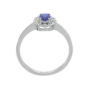 Oval Sapphire and Diamond Entourage Ring