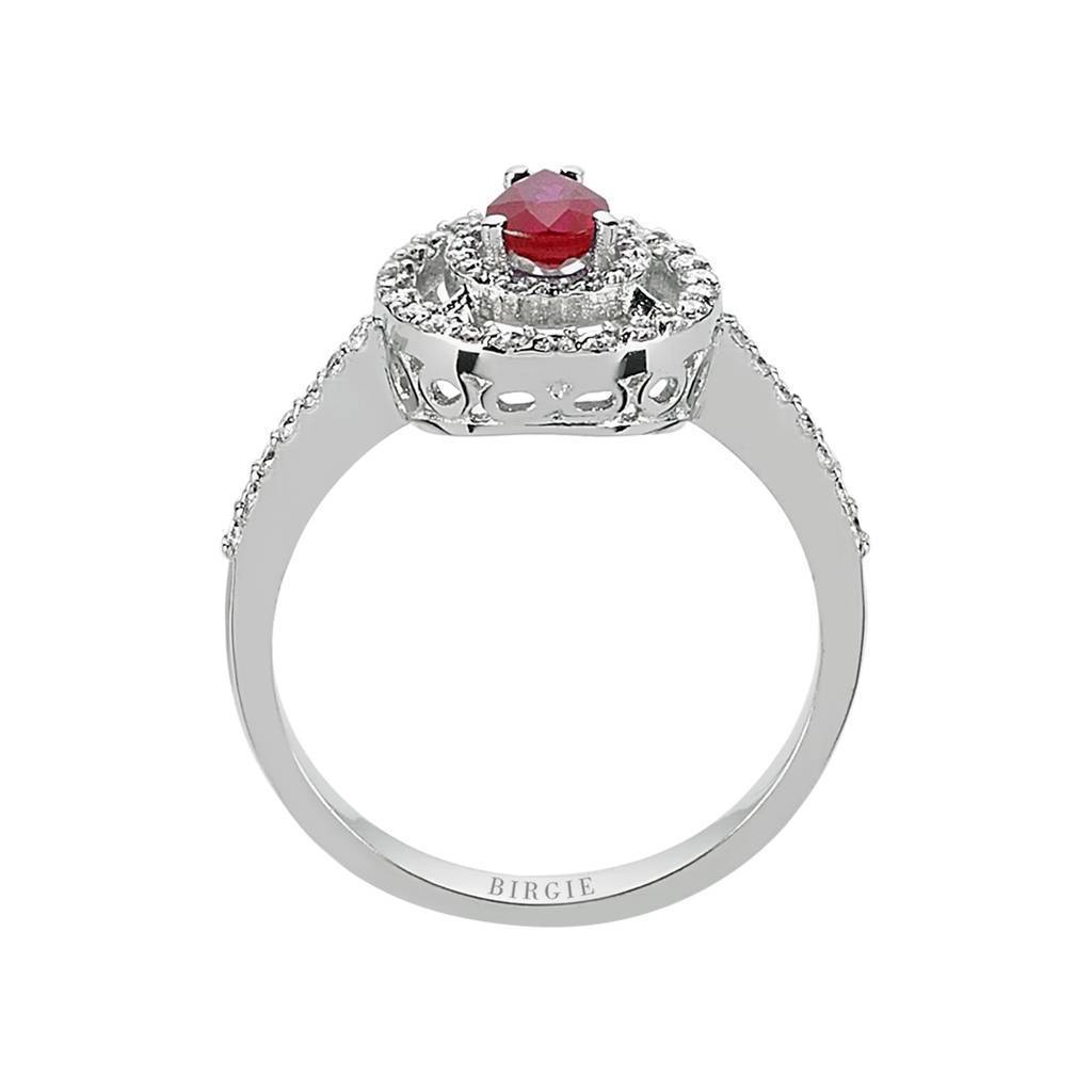 Drop Ruby and Diamond Ring