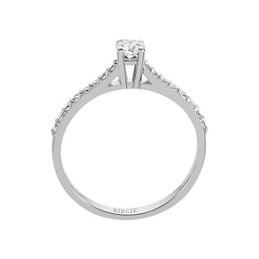 Bague de fiançailles halo de diamants de 0,35 carat