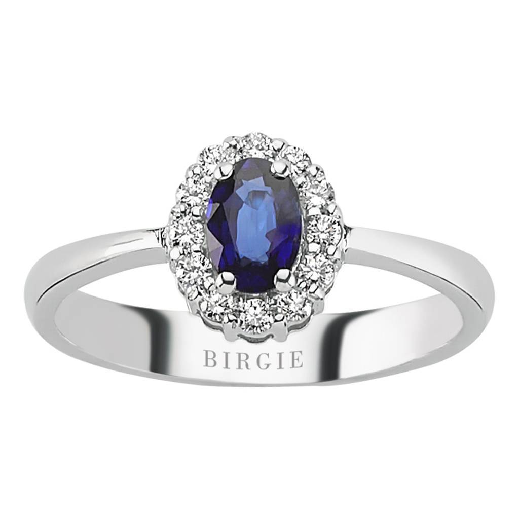 Oval Cut Blue Sapphire and Diamond Entourage Ring