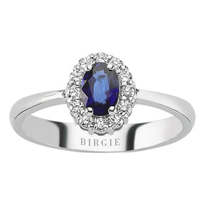 Oval Cut Blue Sapphire and Diamond Ring