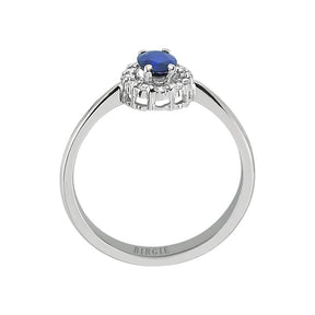 Oval Cut Blue Sapphire and Diamond Ring