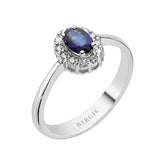 Oval Cut Blue Sapphire and Diamond Ring