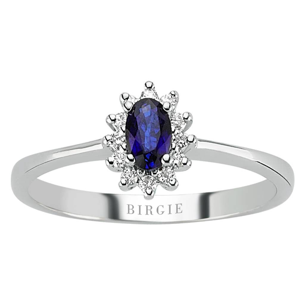 Diamond and Oval Sapphire Stone Ring