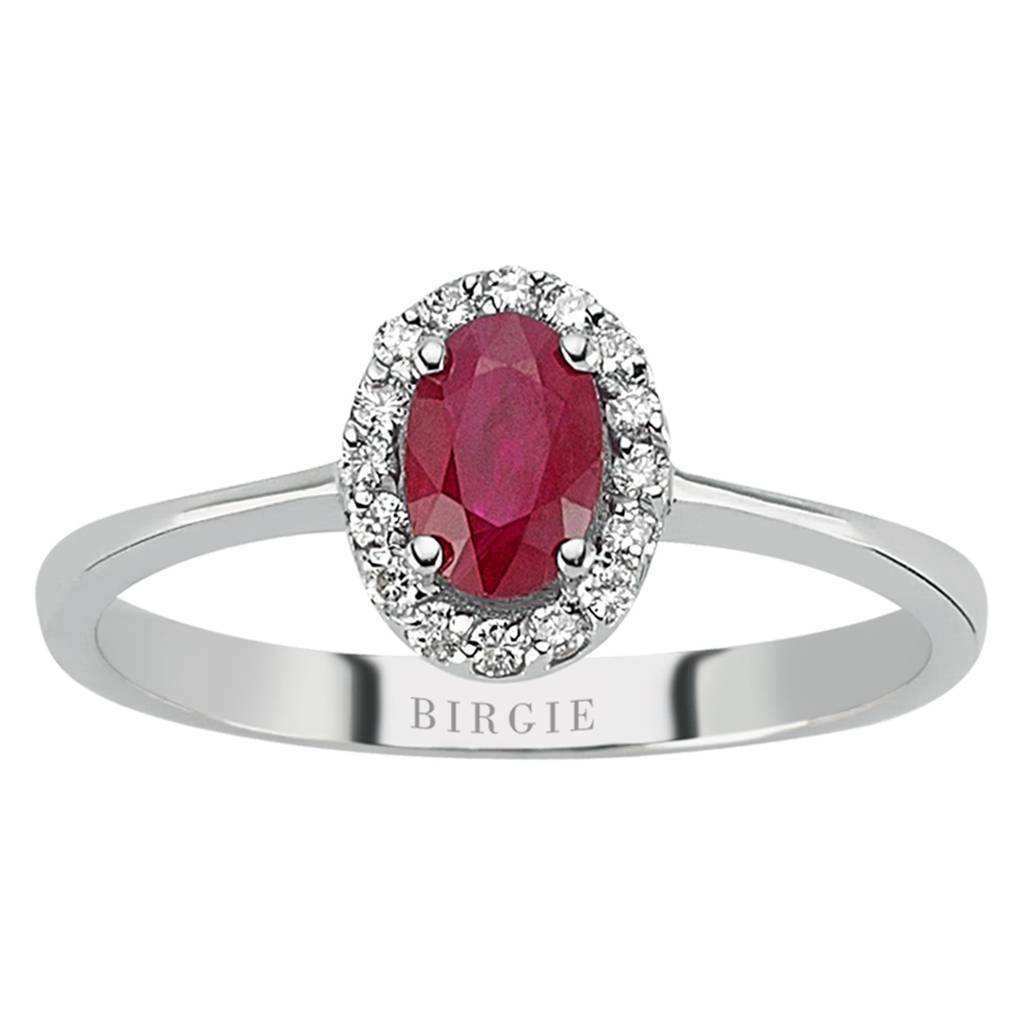 Oval Cut Ruby and Diamond Ring