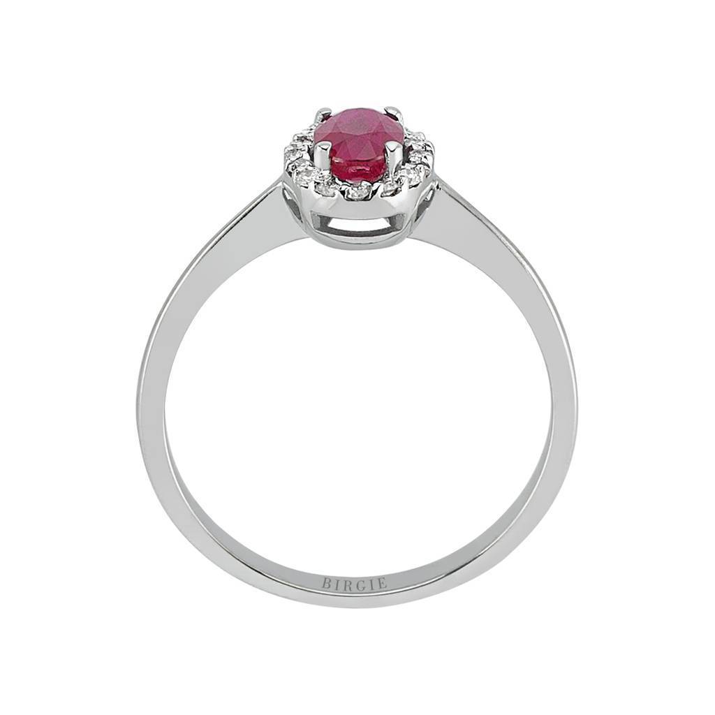 Oval Cut Ruby and Diamond Ring