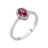 Oval Cut Ruby and Diamond Ring