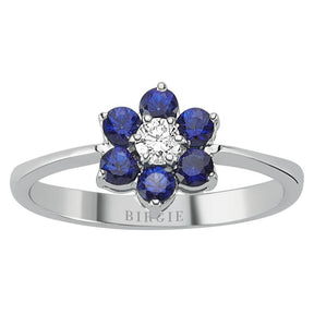 Sapphire and Diamond Stone Daisy Ring