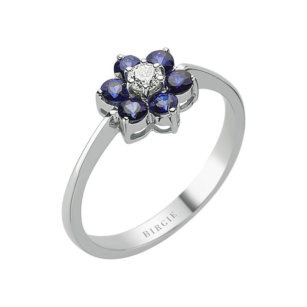 Sapphire and Diamond Stone Daisy Ring