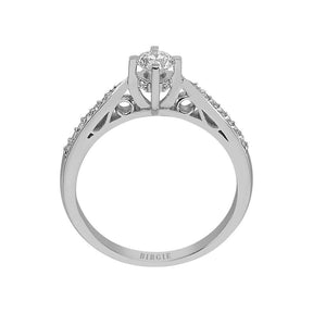 Bague de fiançailles halo de diamants de 0,42 carat