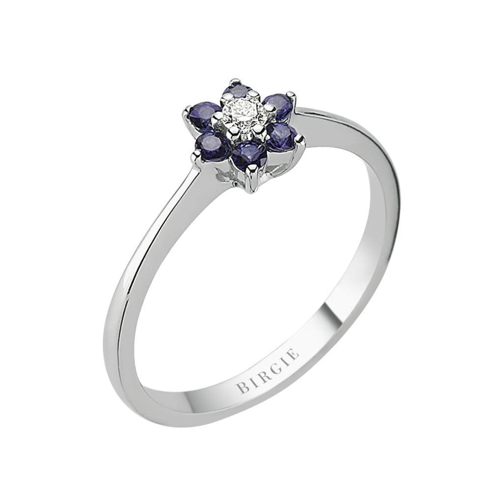 Sapphire and Diamond Stone Daisy Ring