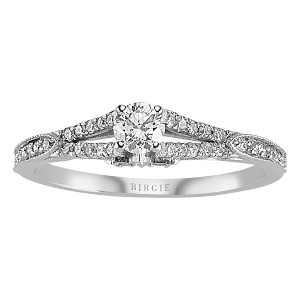 Total 0.43 Carat Diamond Halo Engagement Ring