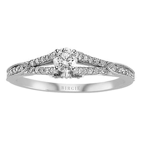 Total 0.43 Carat Diamond Halo Engagement Ring