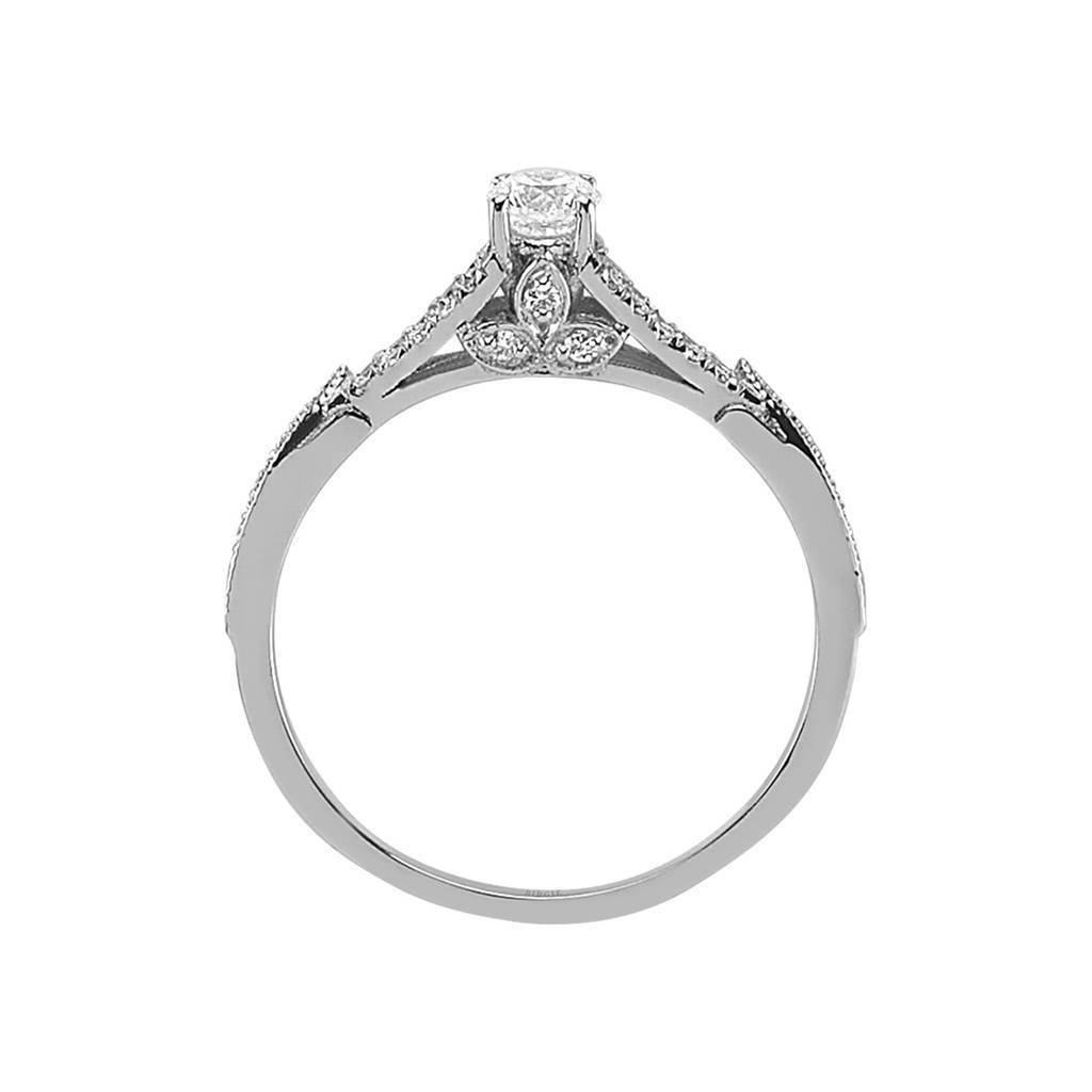 Total 0.43 Carat Diamond Halo Engagement Ring