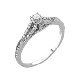 Total 0.43 Carat Diamond Halo Engagement Ring