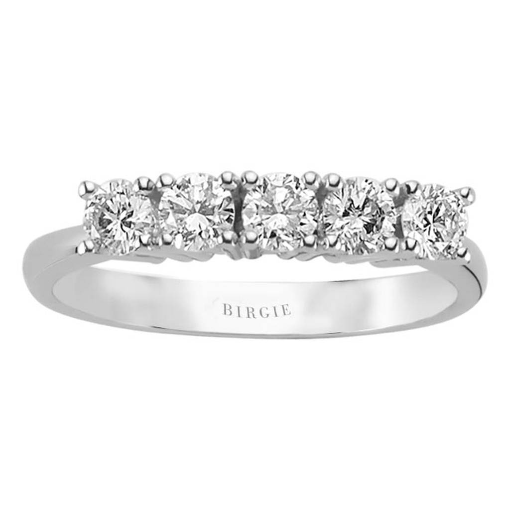 0.74 Carat Diamond 5 Stone Engagement Ring