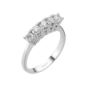 0.74 Carat Diamond 5 Stone Engagement Ring