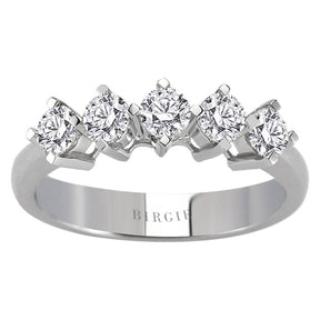 Bague de fiançailles 5 pierres diamant 0,78 carat