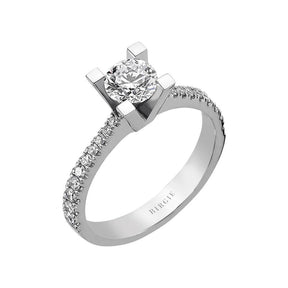 Total 1.01 Carat Diamond Halo Engagement Ring