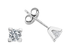 0.61 Carat Diamant Solitaire Ohrstecker