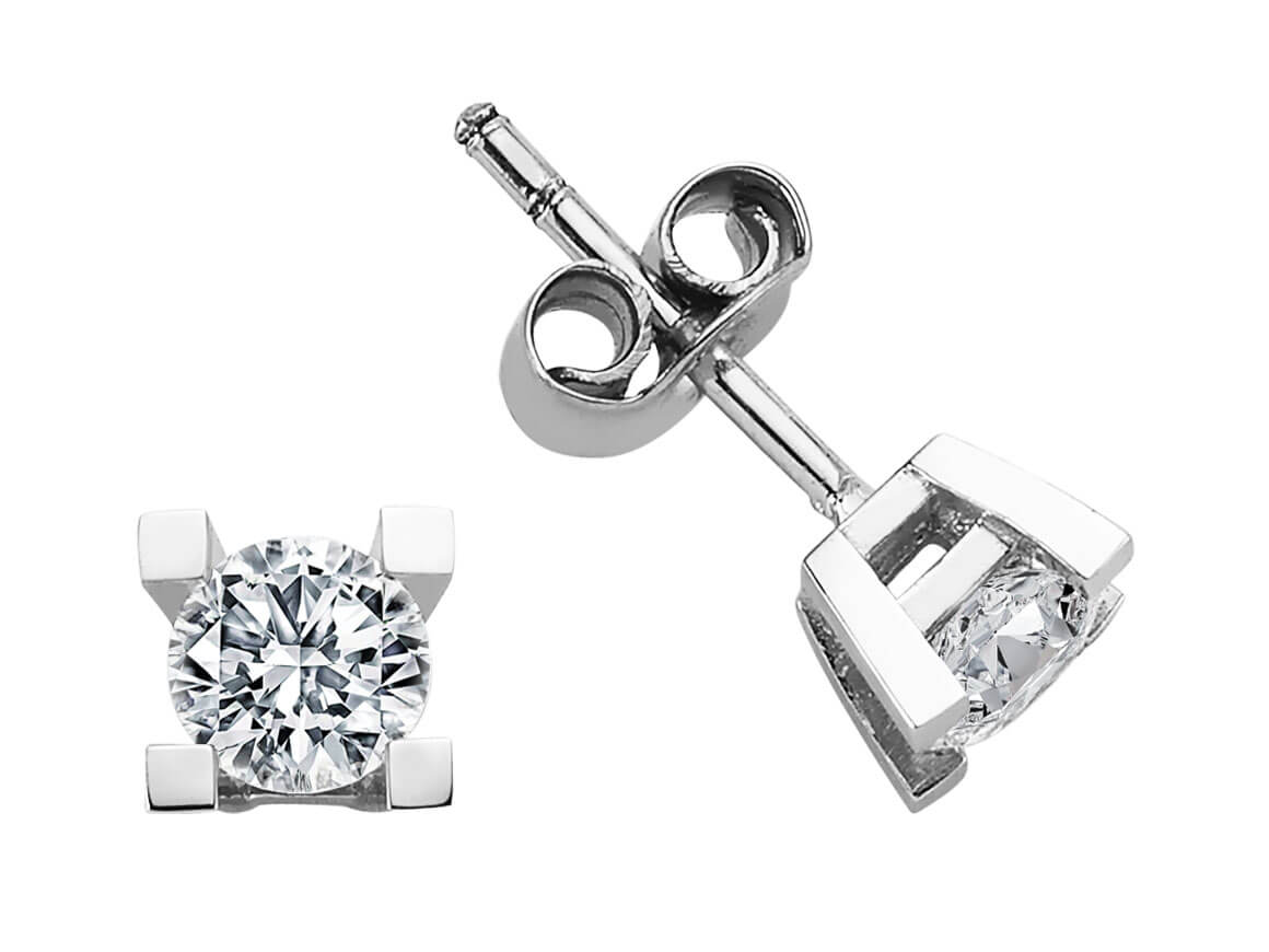 0.76 Carat Diamant Solitaire Ohrstecker