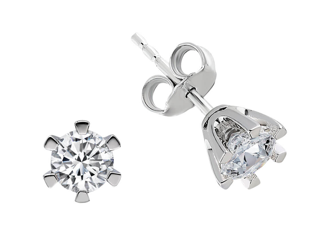 1.00 Carat Diamant Solitaire Ohrstecker