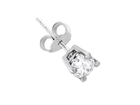 Weißer Saphir Solitaire Herren Ohrstecker