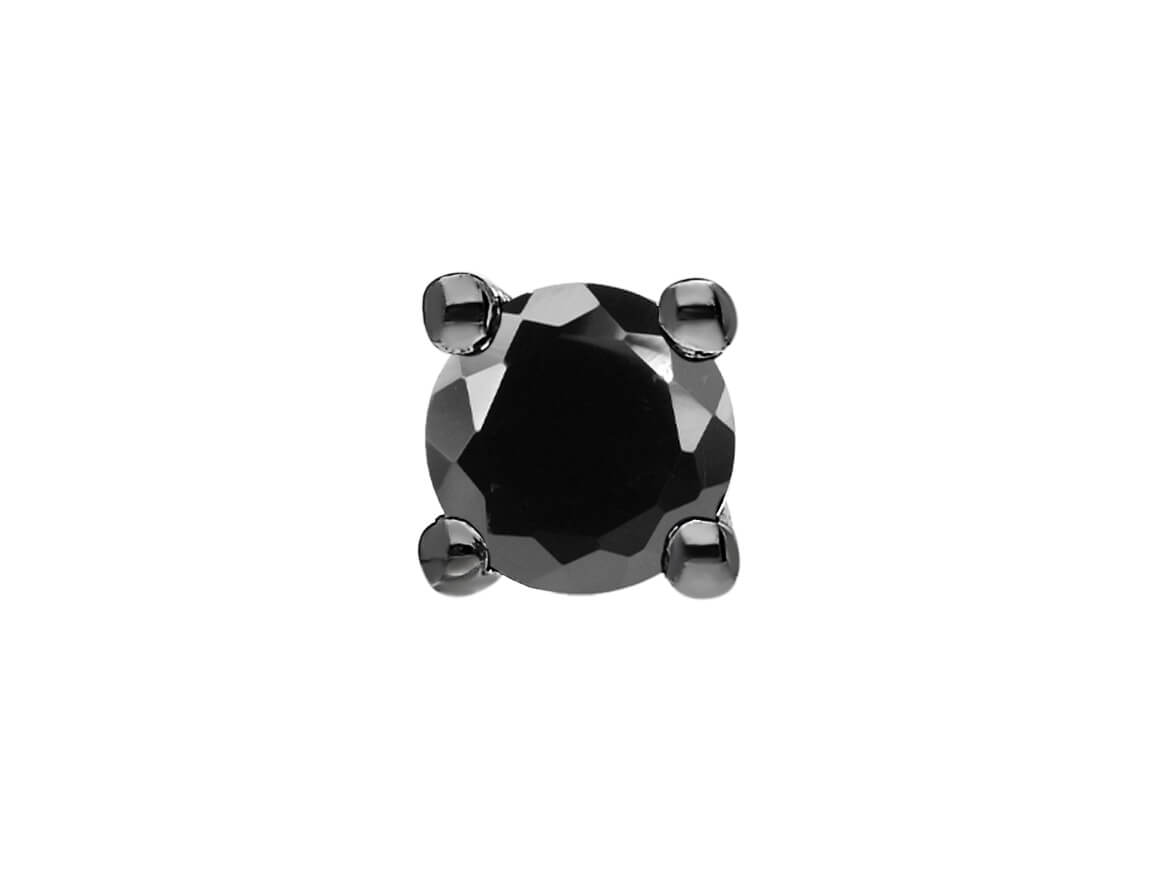 0,20 Carat Schwarz Diamant Solitaire Herren Ohrstecker