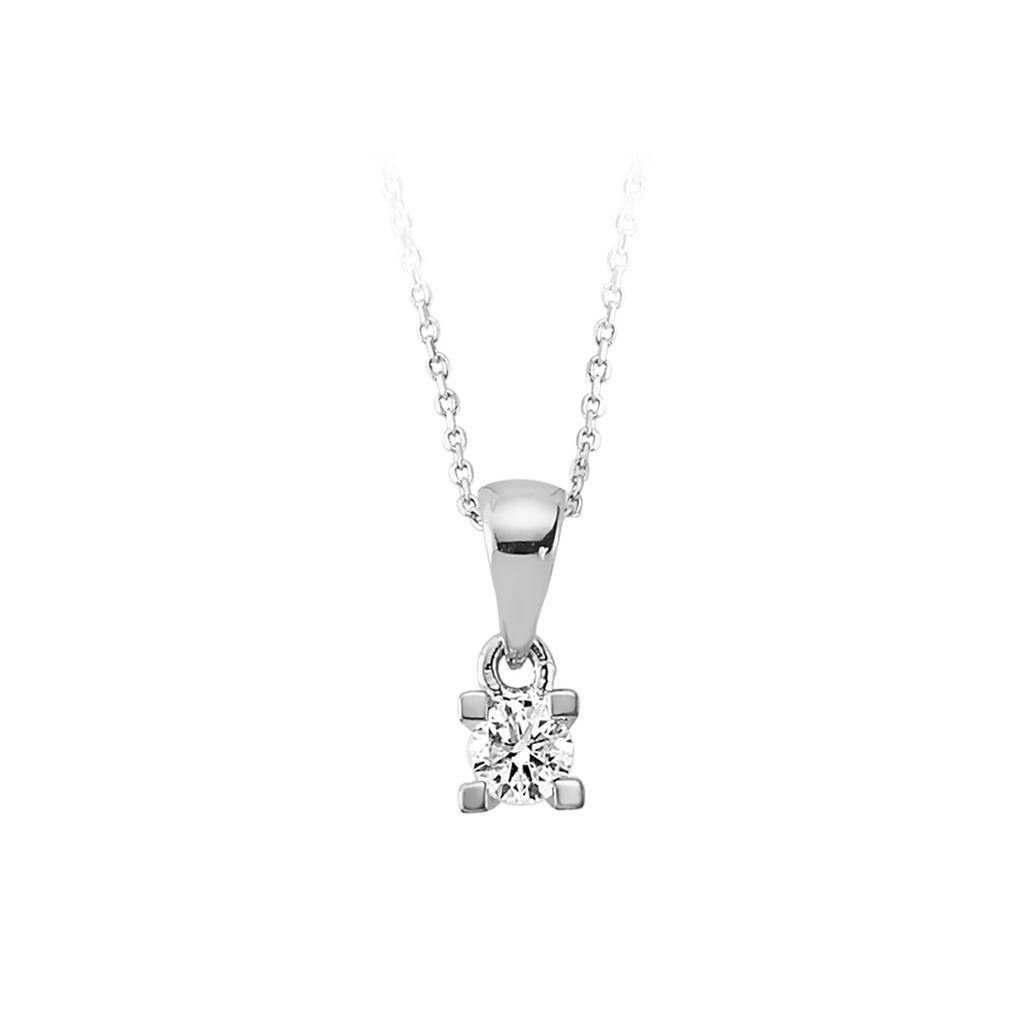 0.12 Carat Diamant Solitär Halskette