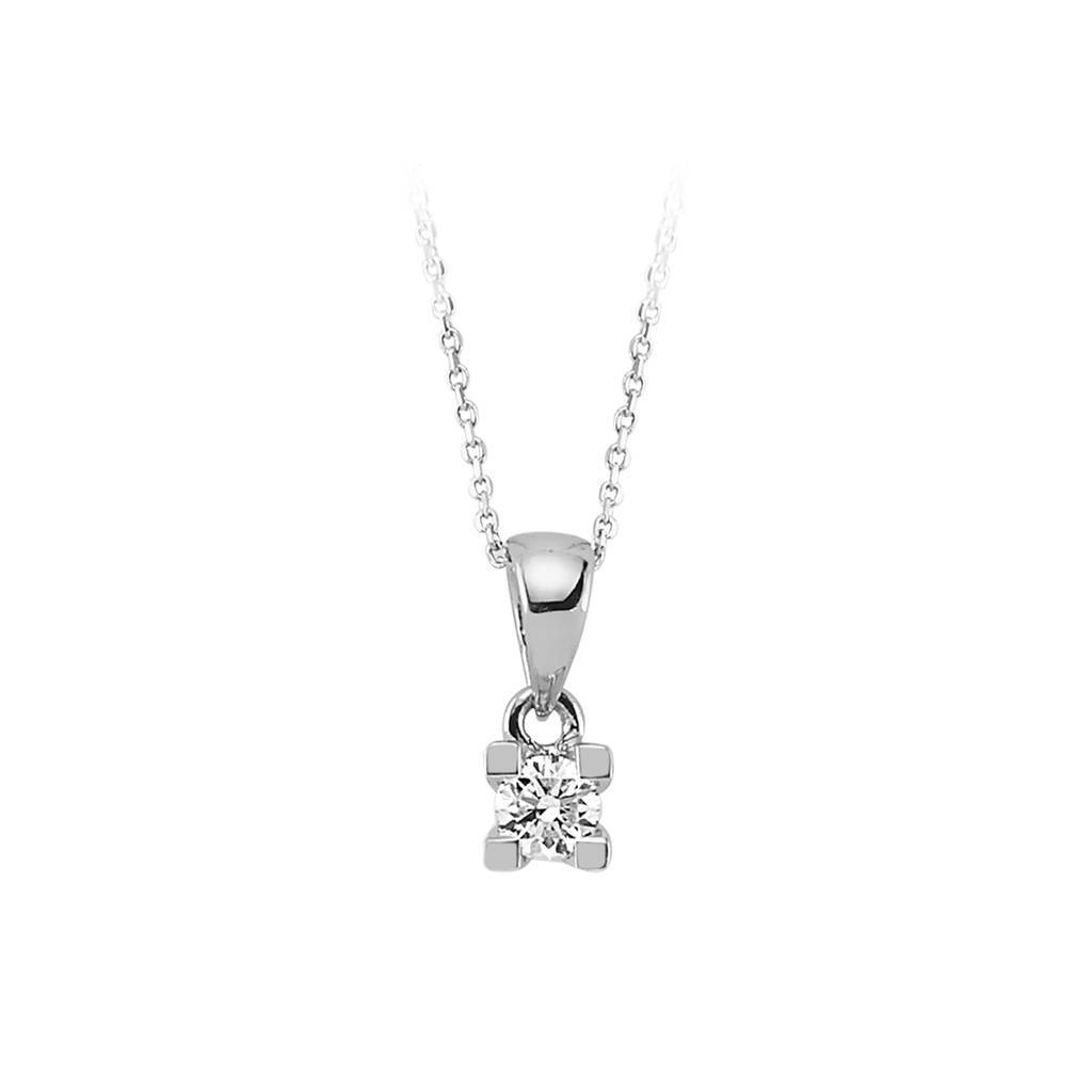 0.13 Carat Solitär Diamant Halskette