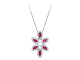 Collier diamant et rubis marquise