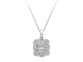 Diamant Vega Stern Baguette Halskette