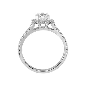 Total 1.09 Carat Diamond Halo Engagement Ring