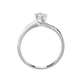 Insgesamt 0.24 Carat Diamant Halo Verlobungsring