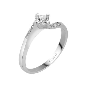 Insgesamt 0.24 Carat Diamant Halo Verlobungsring