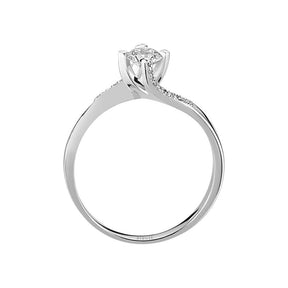 Total 0.34 Carat Diamond Halo Engagement Ring