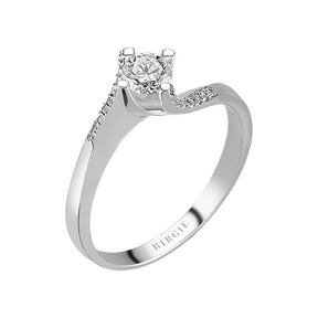 Total 0.34 Carat Diamond Halo Engagement Ring