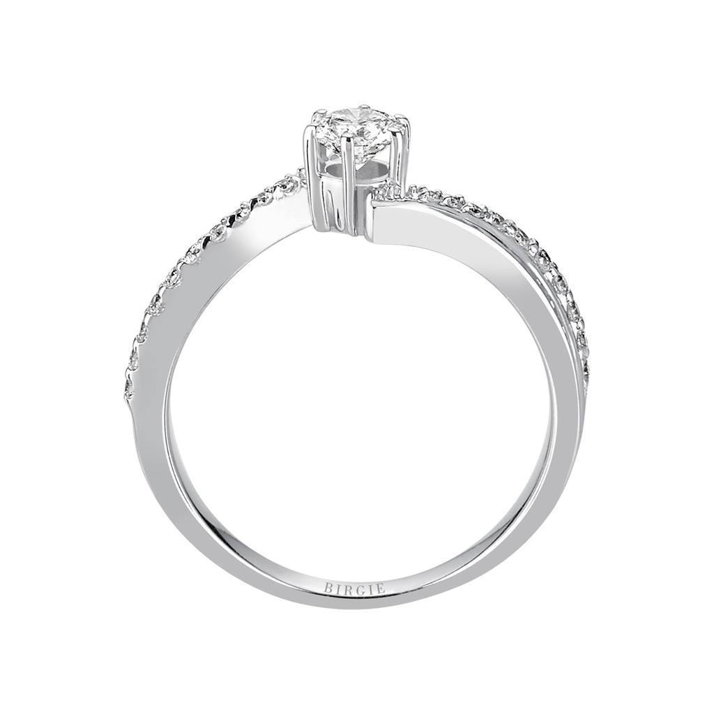 Total 0.45 Carat Diamond Halo Engagement Ring