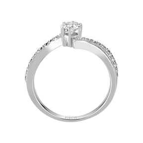 Total 0.45 Carat Diamond Halo Engagement Ring