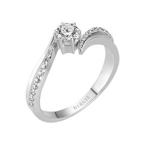 Total 0.45 Carat Diamond Halo Engagement Ring