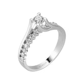 Total 0.58 Carat Diamond Halo Engagement Ring