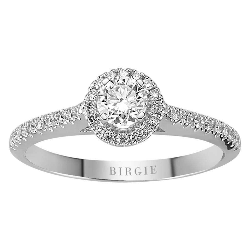 Total 0.50 Carat Diamond Halo Engagement Ring