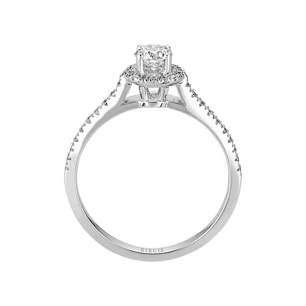 Total 0.50 Carat Diamond Halo Engagement Ring