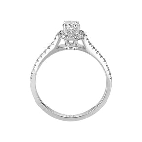 Total 0.50 Carat Diamond Halo Engagement Ring