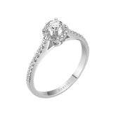 Total 0.50 Carat Diamond Halo Engagement Ring