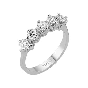 Bague de fiançailles 5 pierres diamant 0,91 carat