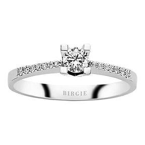 Total 0.32 Carat Diamond Halo Engagement Ring