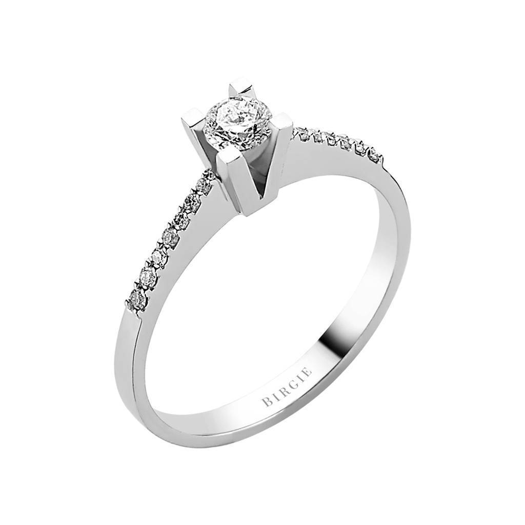 Total 0.32 Carat Diamond Halo Engagement Ring