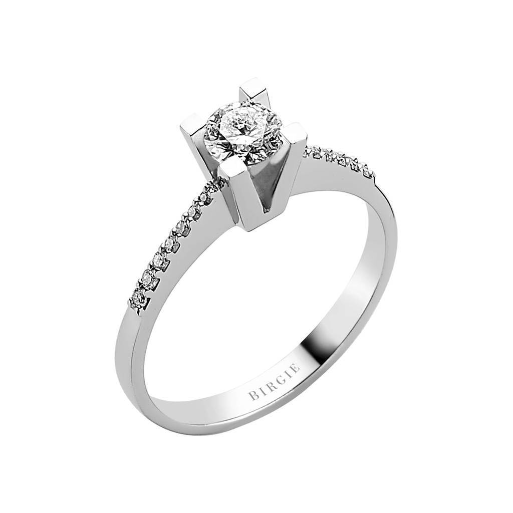 Total 0.48 Carat Diamond Halo Engagement Ring