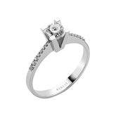 Total 0.48 Carat Diamond Halo Engagement Ring